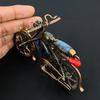 Labradorite & Red Coral Gemstone Copper Wire Wrapped Motorcycle Designer Pendant, Gifts For Wife Brand New Pendant