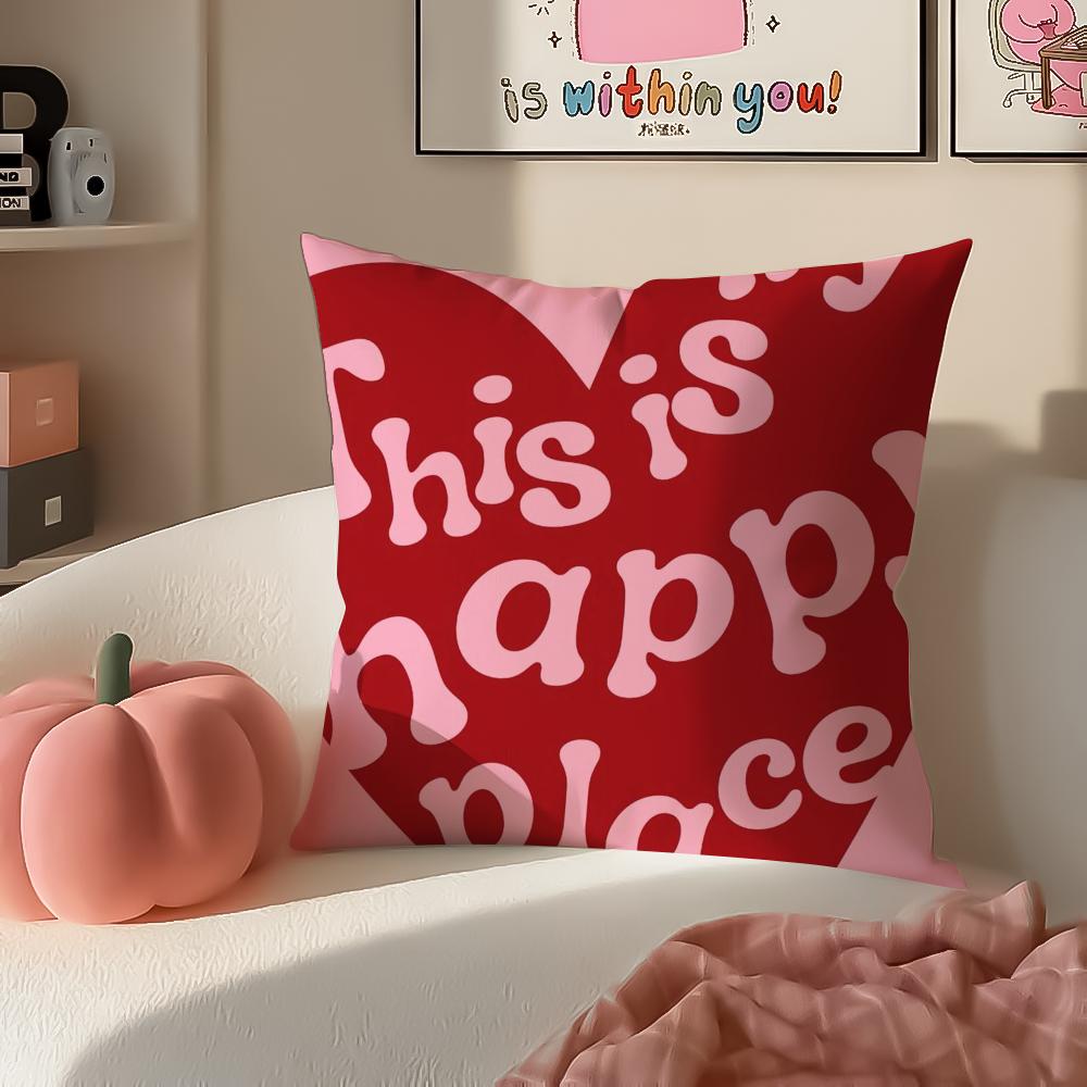 Sweet Romantic Cute Art Heart Shape Cushion Cover Pillowcase Short Plush Invisible Zipper Room Sofa Cushion Cover