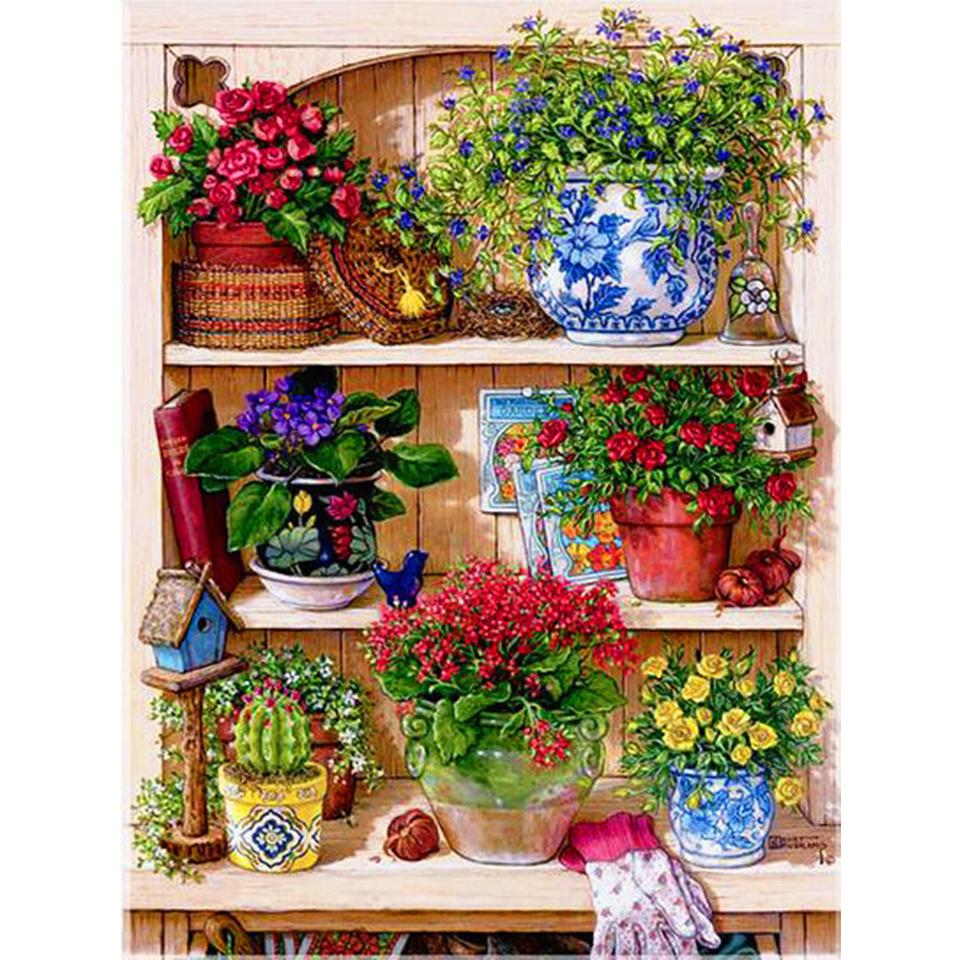 5D DIY Full Round Diamond Painting Flower Diamond Embroidery Landscape Picture Cross Stitch Rhinestone Mosaic Home Decoration