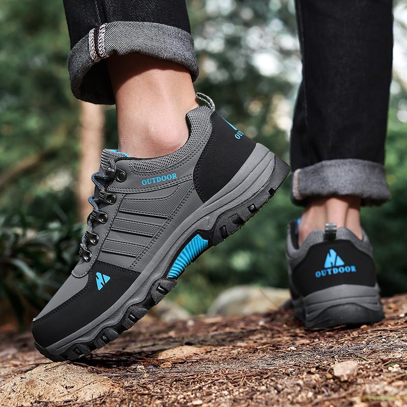 Hiking Shoes Men Outdoor Anti-slip Lace-up Low-top Shoes Men Shock-absorbing Comfortable Breathable Casual Sports Shoes Men