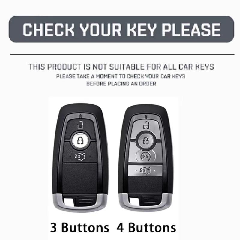 3 4-Tasten Leder Auto Schlüsselhülle Abdeckung für Ford Explorer Mustang Fusion Escape F150 F250 F350 F450 F550 Ford Raptor 2020 2021