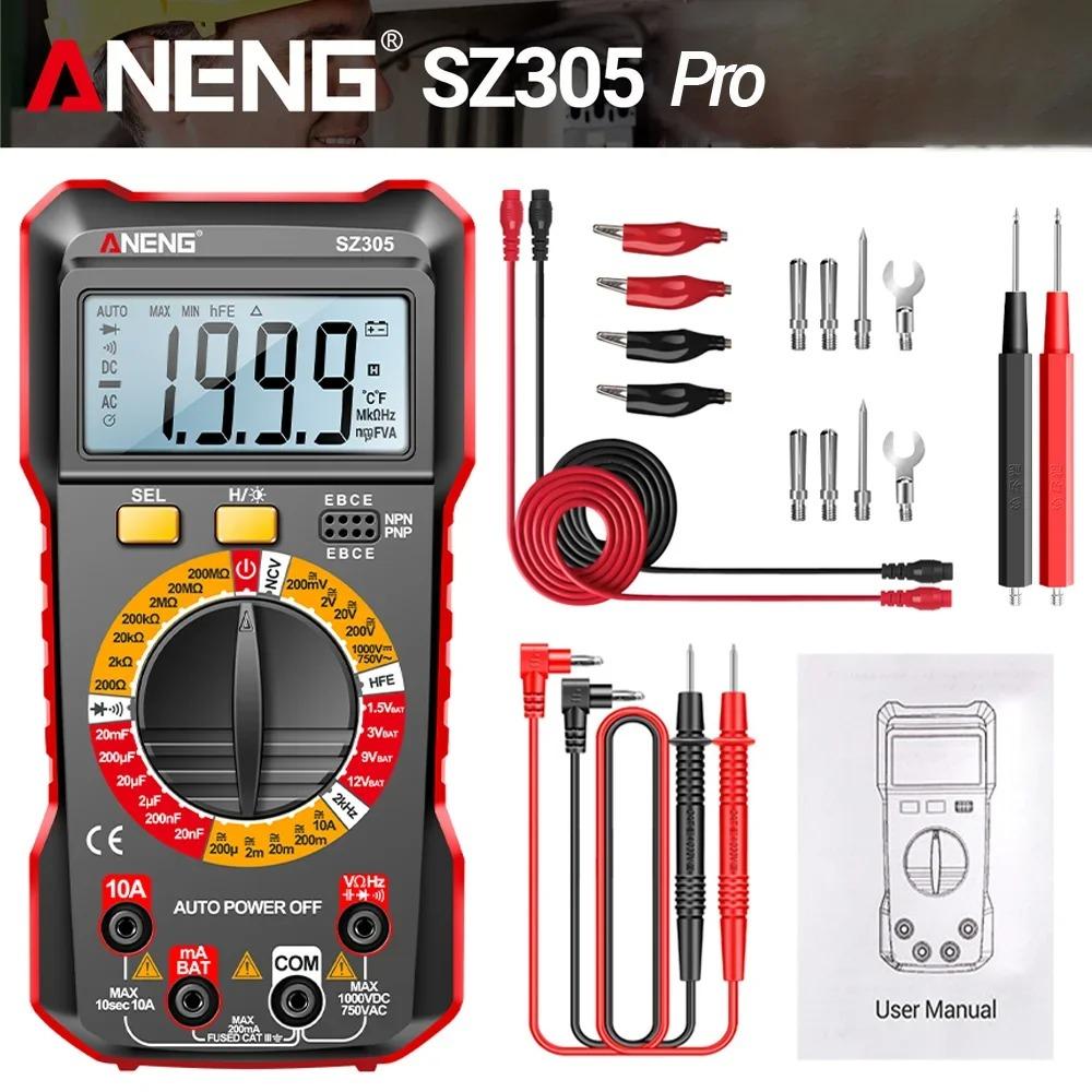 ANENG SZ305 Multimeter Professional Capacitor Tester with 1999 Count AC/DC Voltmeter Current Resistance Ohm Intelligent Testing