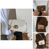 French Style Women's Bag 2023 Autumn And Winter New Tide Pure Color Pu Small Square Bag Street Fashion Daily Shoulder Bag