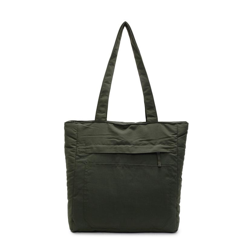 Solid color versatile casual shoulder bag large capacity simple texture tote bag fashionable commuter art bag