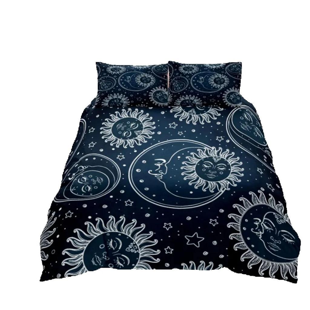 Tree of Life Bedding Set Sun and Moon Duvet Cover Yggdrasil Quilt Cover Decor for Adult Women Galaxy Stars Mandala Tribal Bed Se