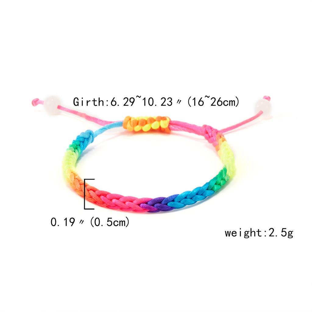 Fashion Rainbow Bracelets For Women Girls Boy Ladies Rainbow Love Pride Woven Wristband Bracelet Couple Friendship Party Jewelry