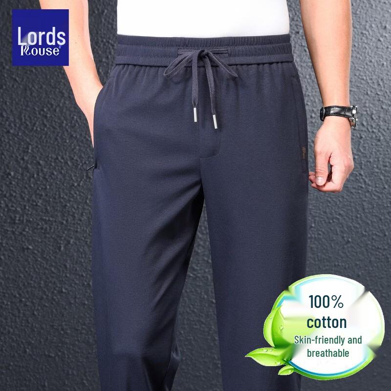 Men s Pure Cotton Loose Straight Casual Pants 5XL