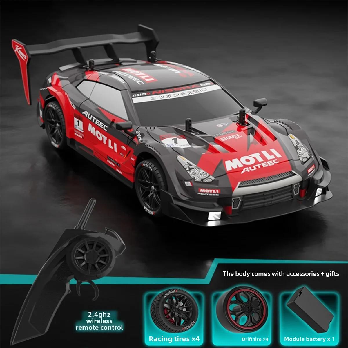 

2024 Новинка 1:14 RC Car GTR 2.4G Drift Racing Car 4WD Off-Road Radio Remote Control Vehicle Electronic Hobby Toys for Kids Gift красный