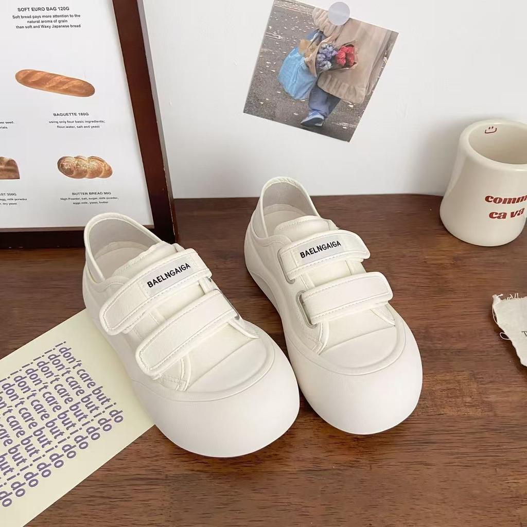 Milk white two wear ugly cute autumn new thick-soled half-tow bread shoes big head shoes