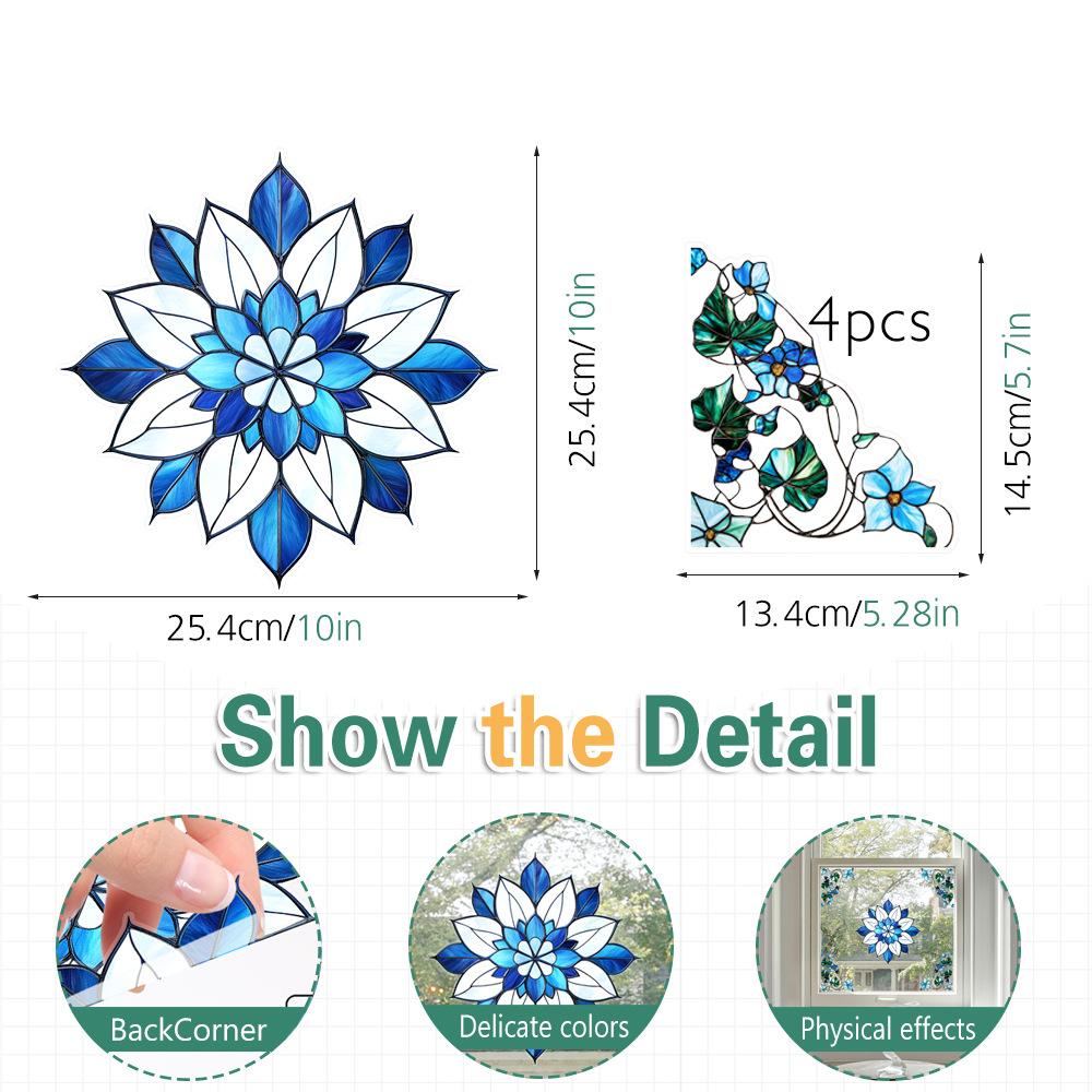 Colorful Window Film PVC Electrostatic Church Glass Decal Wall Sticker Art Mural Wallpaper for Home Decoration