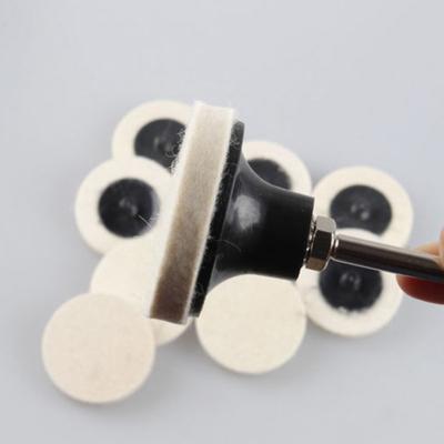 Power Tool-10Pcs 50mm/2" Compressed Wool Felt Disc Polishing Buffing Pads Wheels+ 1 Holder