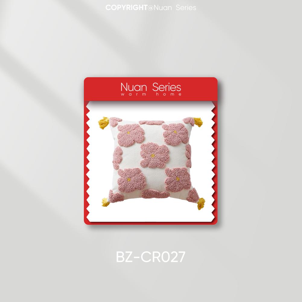 1PC Nuan Series Versatile Floral and Green Leaf Pillowcase 3D Embroidered Cushion Cover for Sofa Living Room Bedroom Home Decor