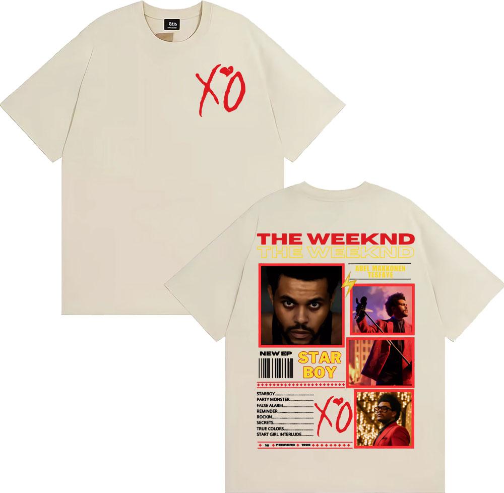 Rapper The Weeknd Xo Album Tour 2025 Grafické tričko Pánská móda Hip Hop Punk Street Trička Ležérní Bavlněné Oversized Tričko