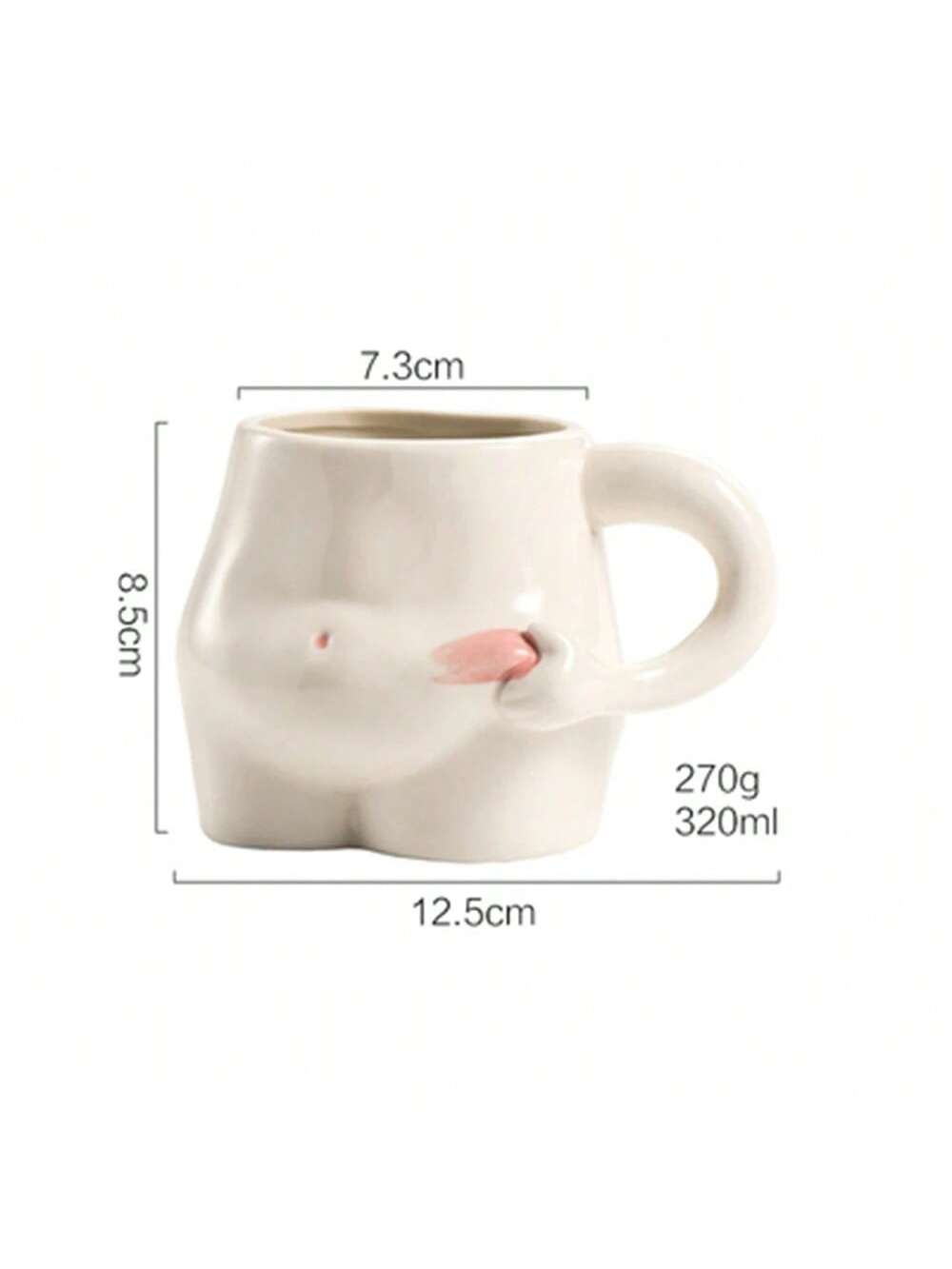 

Cute Pinch Belly Cup Ceramic Milk Coffee Cup Creative Birthday Funny Water Cup Unique Design Sense Mark Cup 301-400ml