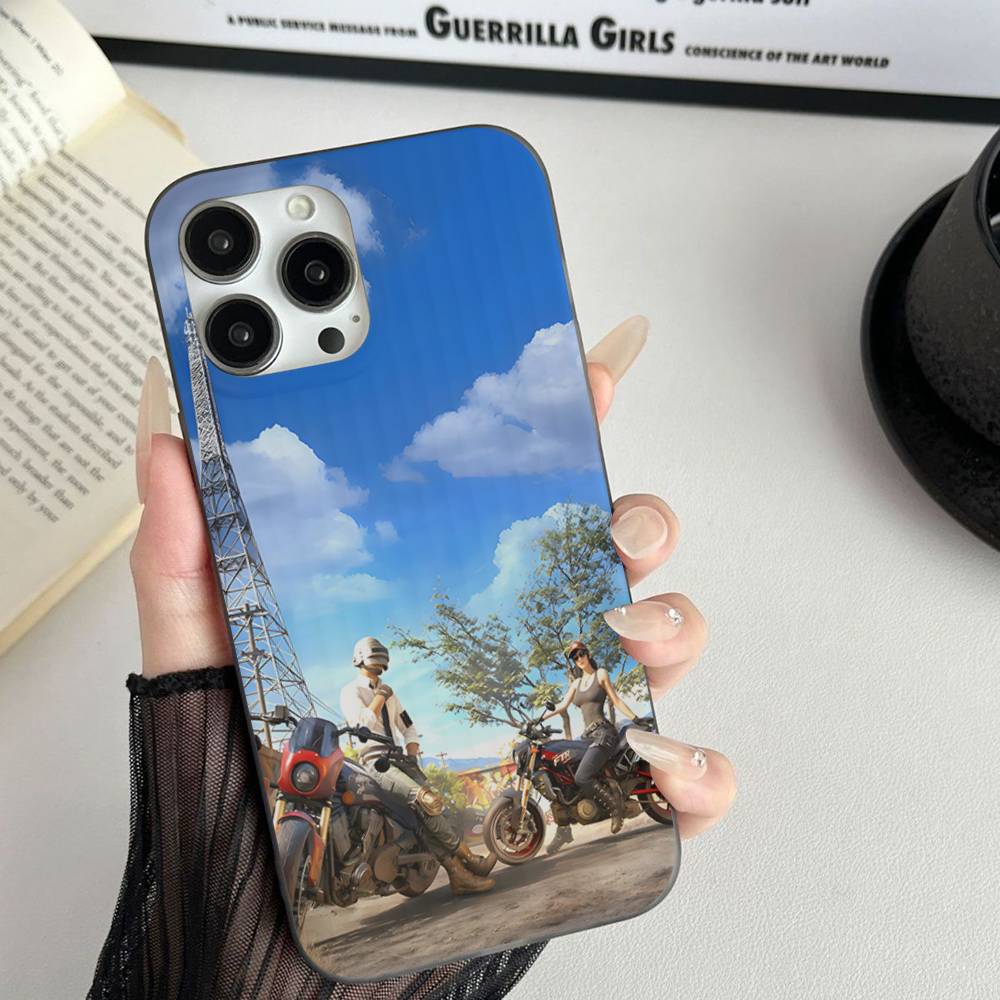 Game P-PUBG B-BATTLEGROUNDS For iPhone 16 15 11 12 13 14 17 Pro Max PLUS Pro Soft Corrugated Silicone Back Phone Case