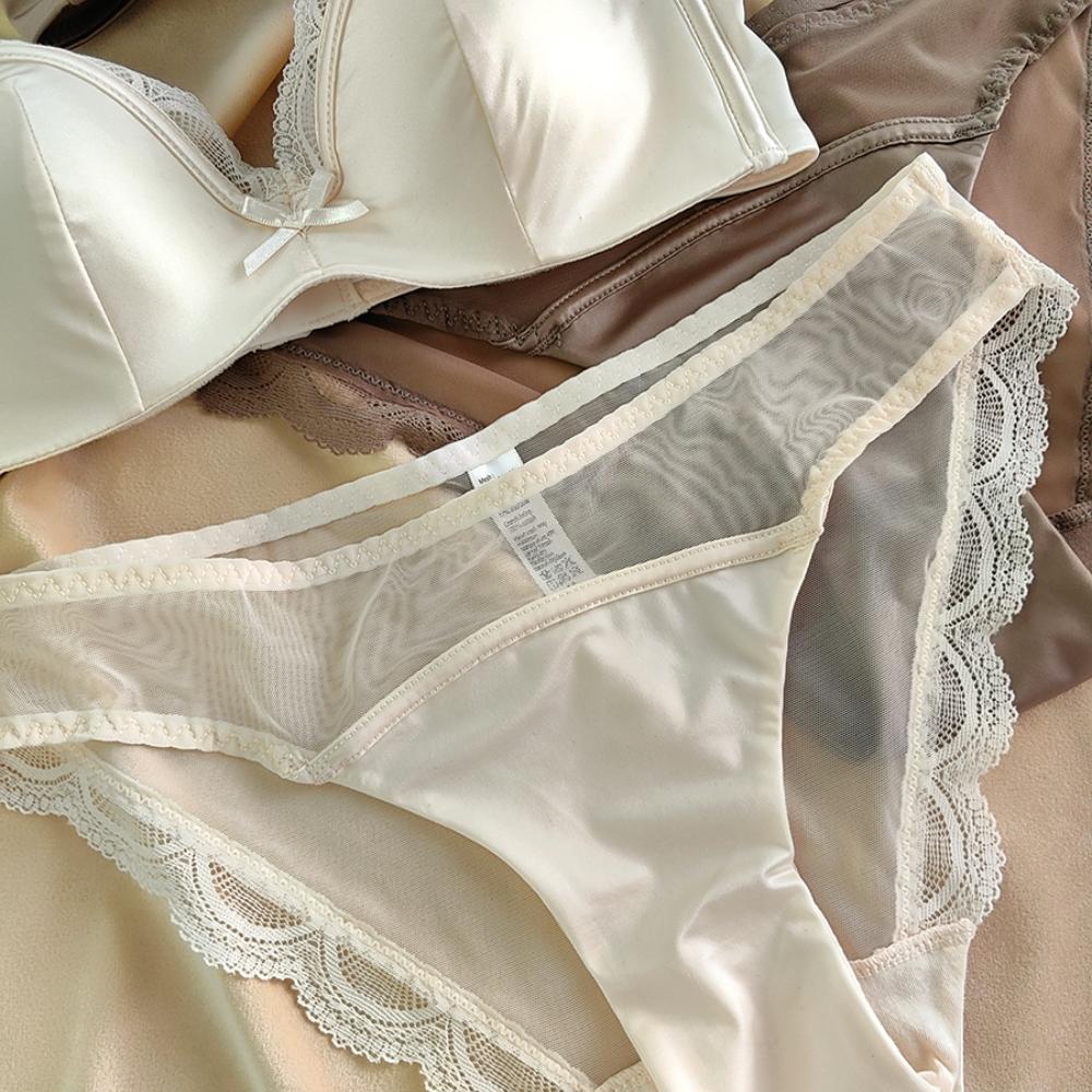 French Thin Cup Lingerie Set Sexy Lace Bras High Quality Women Underwear Wireless Push Up Brassiere Breathable Bras Panties Set
