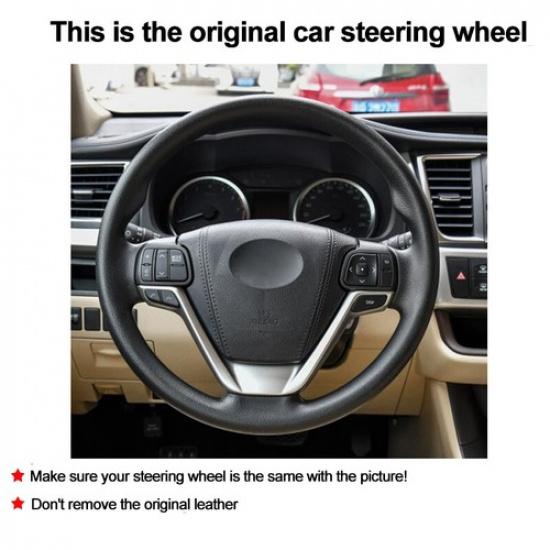 DIY Steering Wheel Cover Wrap Suede For Toyota Sienna 2015- Highlander 14-19