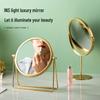 Nordic Style Round Wrought Iron Makeup Vanity Mirror for Bathroom or Dormitory