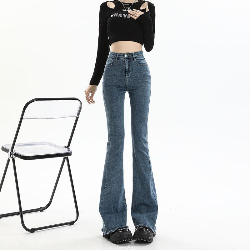Flared Jeans Women's Spring and Autumn New High-waisted Slim Horseshoe Pants Tall Extended Pants