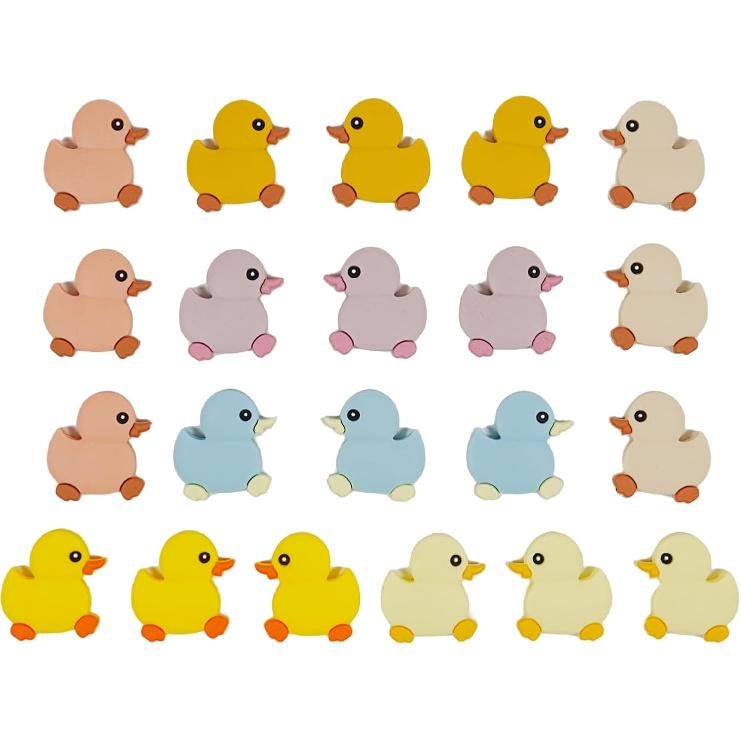 21Pcs Cartoon Animals Silicone Beads Duck Spacer Beads Silicone Focal Beads for Jewelry Making DIY Necklaces Bracelet Keychain Lanyard Crafts