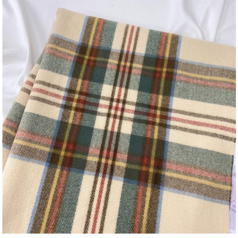 Plaid Scarf Women's Winter New Imitation Cashmere Fringed Shawl Retro Scarf Autumn And Winter Colorful Plaid Scarf, Fashion Warm Plaid Scarf for Women