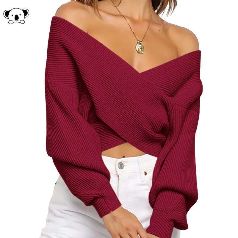Striped V-Neck Loose Knit Sweater