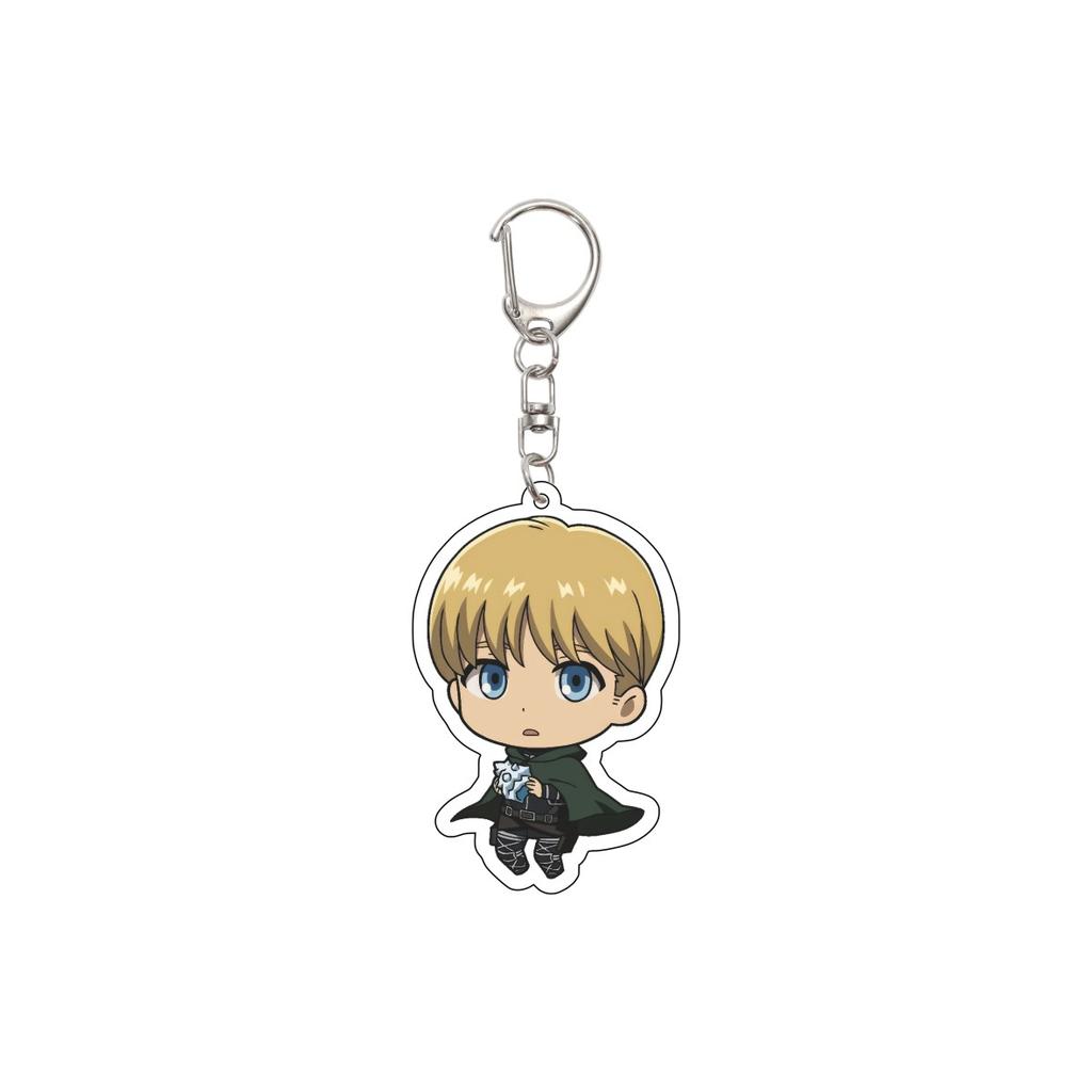 55MM Anime Attack on Titan Keychain Eren Jaeger/Mikasa Ackerman/Armin Arlert Key Chain Acrylic Model Plate Christmas Gifts