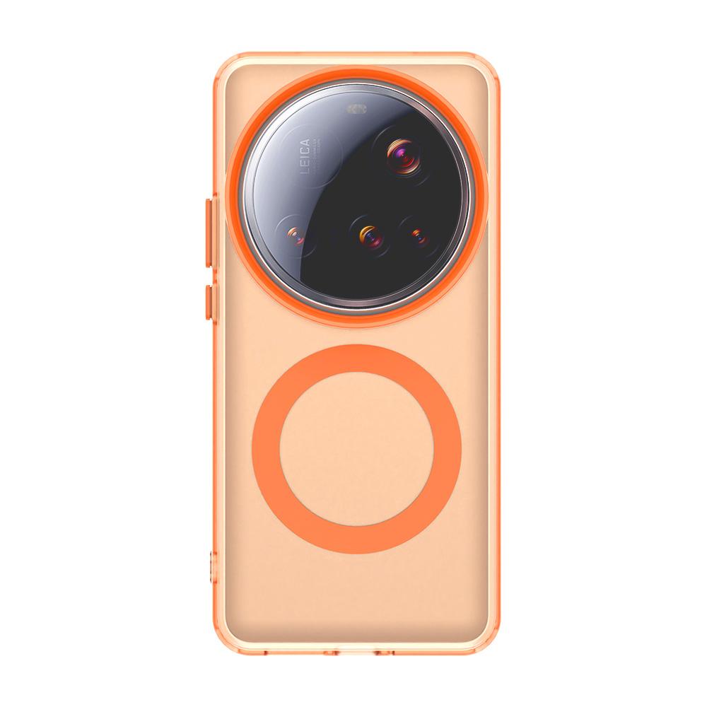 

For Xiaomi 15 Ultra 5G Case Magnetic Wireless Charge For Magsafe Case for Mi 15 Ultra Candy Shockproof Bumper Cover For Xiaomi 15 Ultra оранжевый