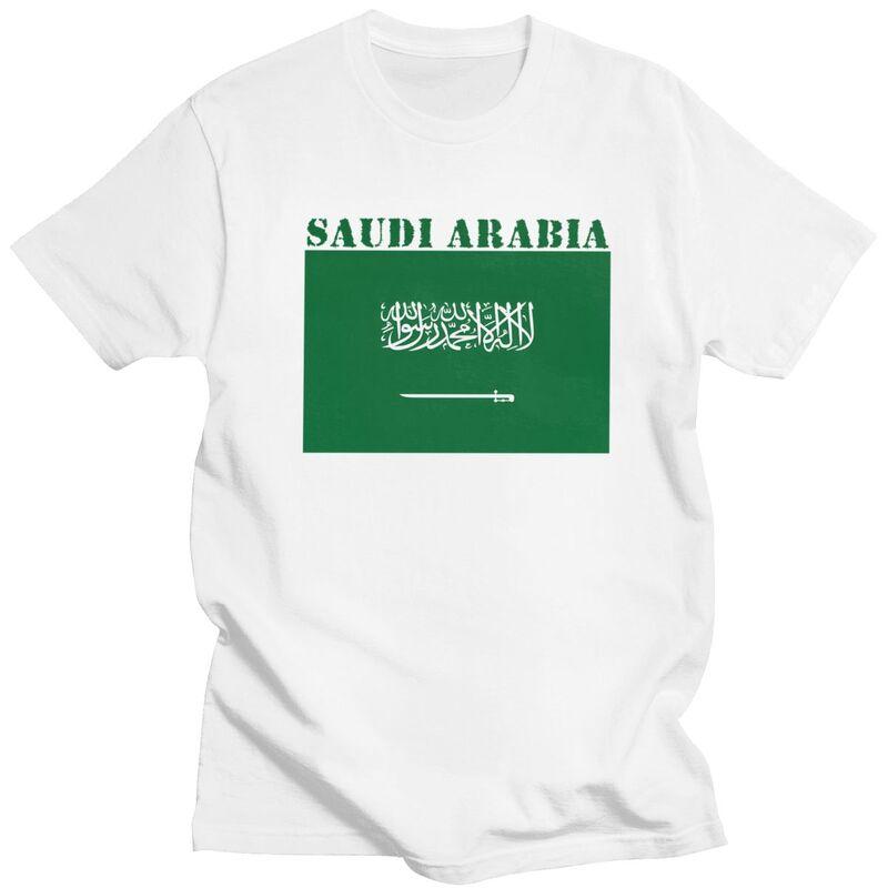 Custom Saudi Arabia Flag Tshirts for Men Short Sleeve T Shirt Tshirt 100 Cotton Tees Gift