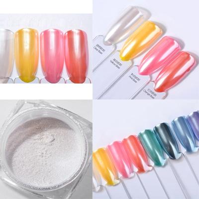 New 2G Diamond Pearl Nail Art Glitter Powder Mermaid Powder Shining White Pigment DIY Nail Decoration
