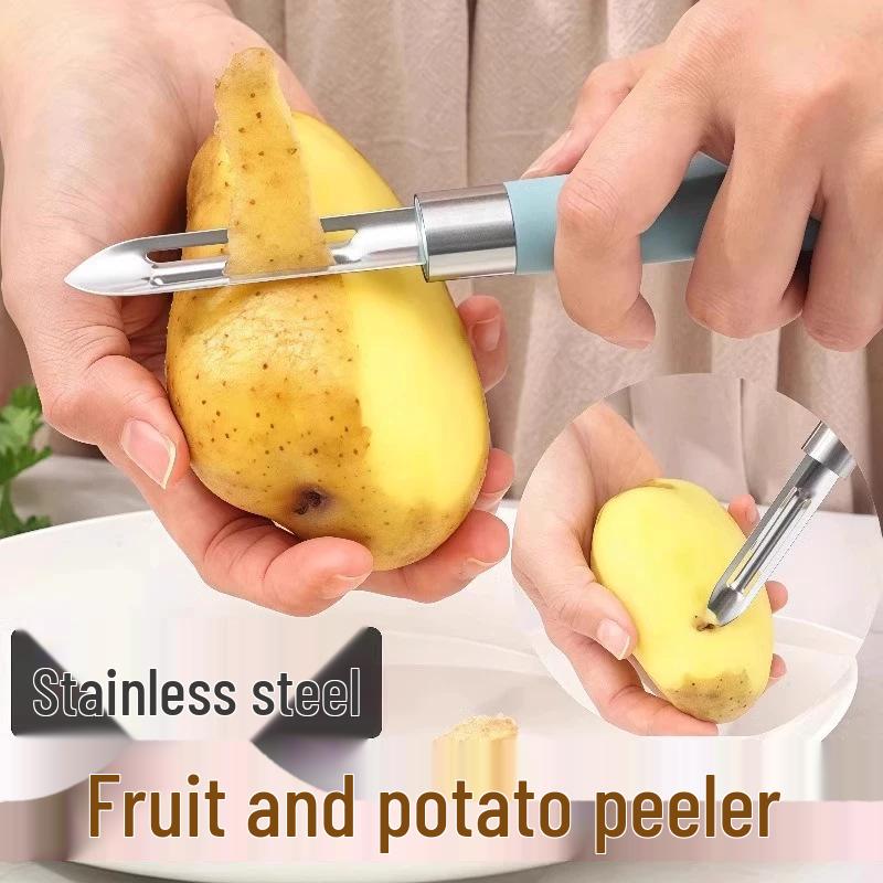 2-Piece Stainless Steel Multi-Function Fruit & Potato Peeler