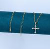 S925 Sterling Silver Diamond Cross Choker Necklace - Showerproof, American Hip Hop Style