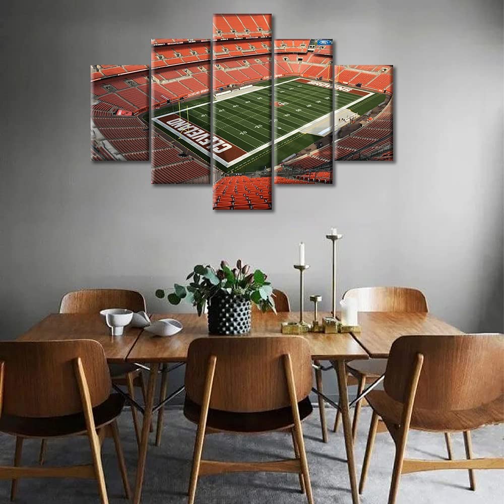 

5 шт. Clevel Огайо Американский футбольный стадион Комната Первый энергетический стадион Мальчики Картины Холст Картины Настенное искусство Без рамки Декор комнаты