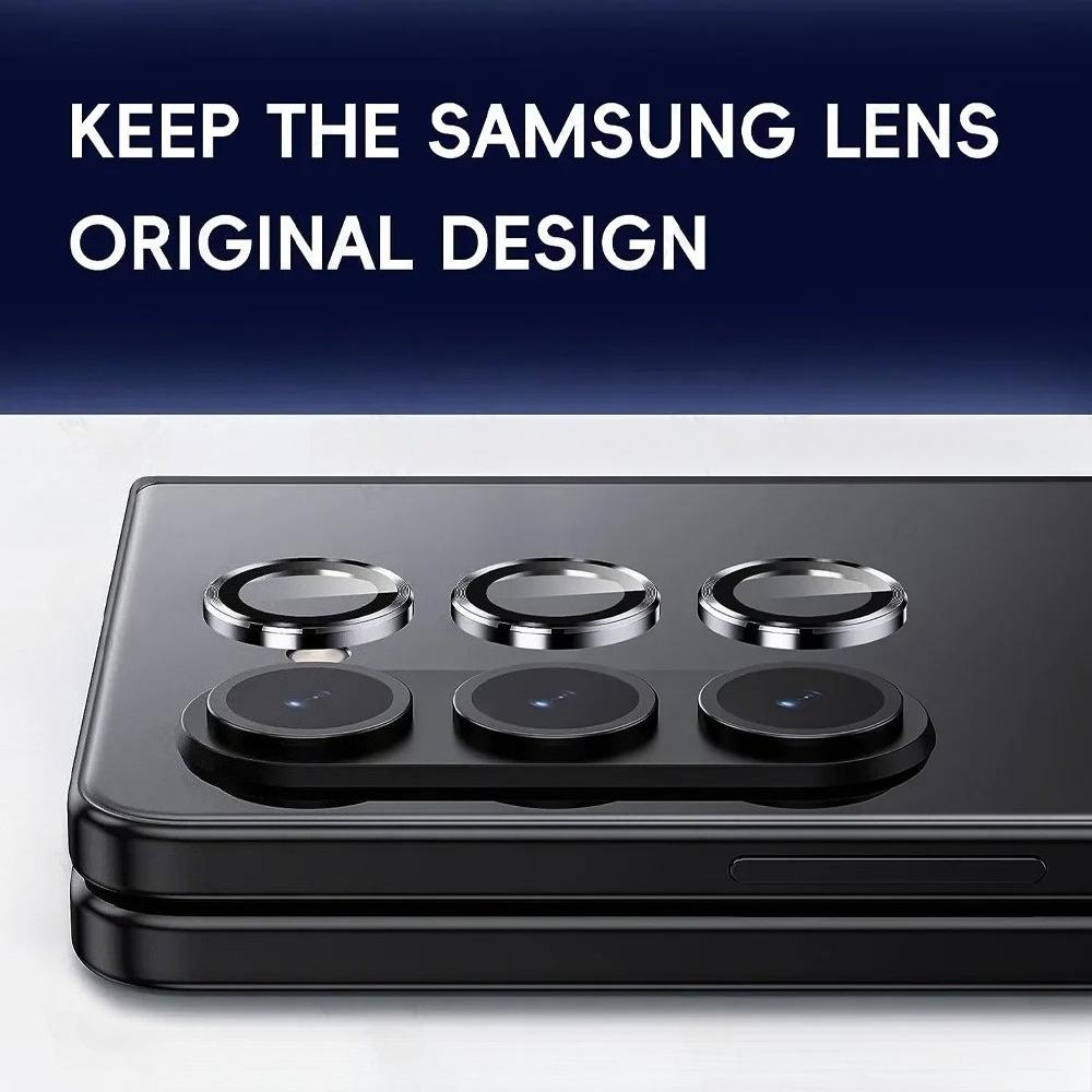 1Set HD Full Coverage Metal Ring Tempered Glass Lens Cover For Samsung Galaxy Z Fold 7 6 5 4 Anti-scratch Camera Protector Film