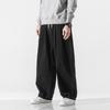 Men Loose Harajuku Denim Pants Men Vintage Elastic Waist Jeans Male Hip Hop Wide Leg Pants Man Solid Color Trousers