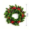 3D Pine Branch Christmas Wreath with Red Berries - Festive Door Hanging Decoration