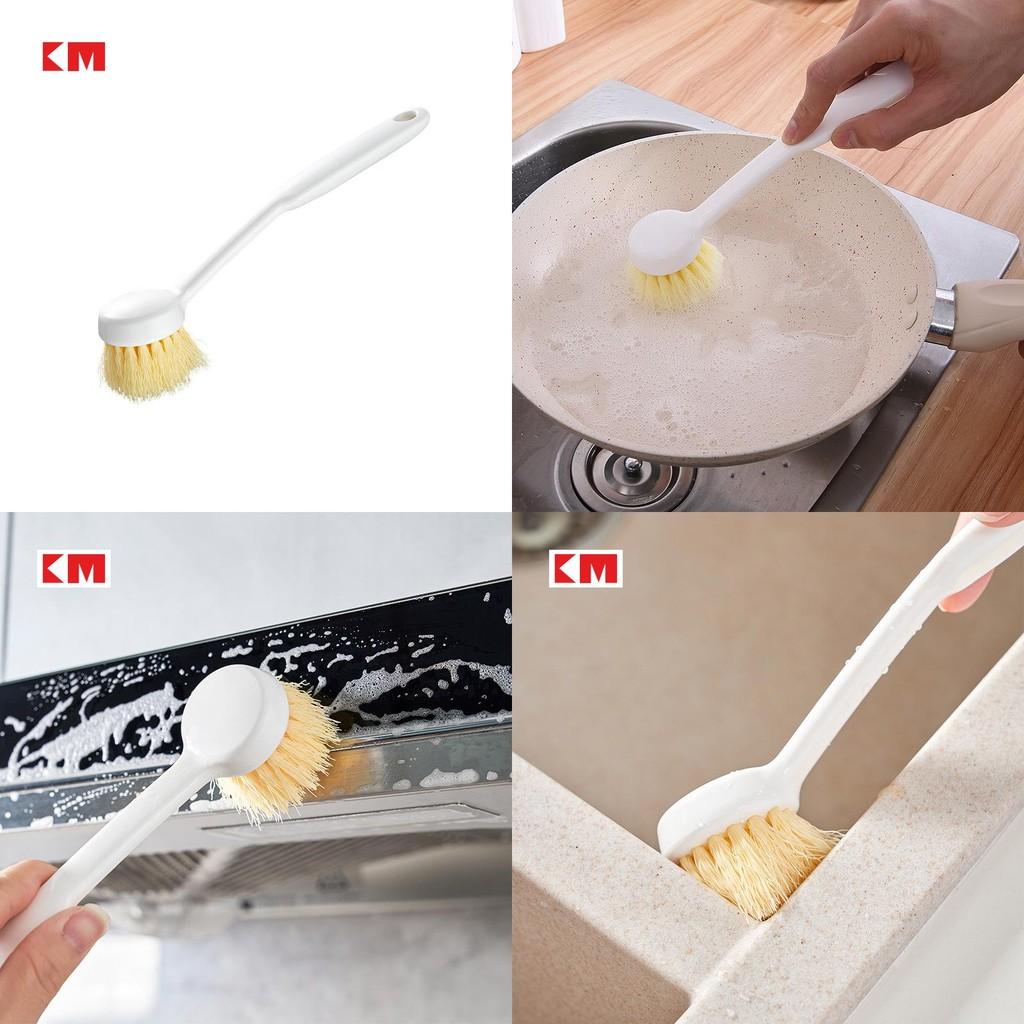 Pot Scrubber Efficient With Long Handle And Plastic Construction For Kitchen Cleaning Tasks