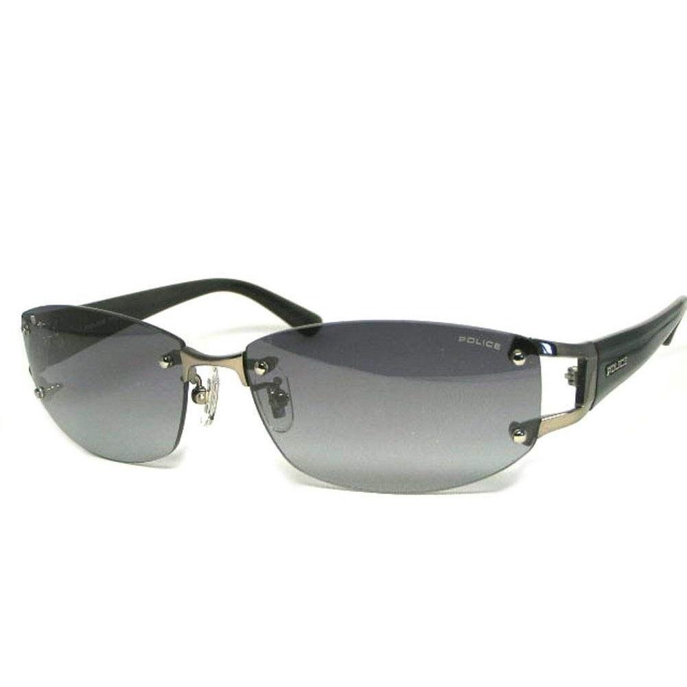 Domestic Genuine Product. Police Sunglasses Men SPLC60J 568N 59 Case UV Cut Rimless Two-point Japan Model 2021 Oval Titanium Combination Frame Shiny