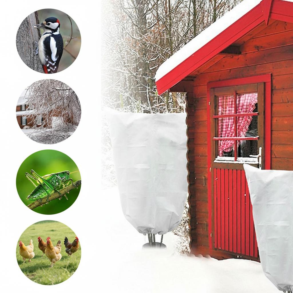 2 Pack Frost Plant Covers with Zipper Drawstring Large Plant Frost Protection Covers for Winter Frost/Sun Pest Protection