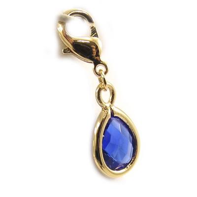 [L1277] – Blau vergoldeter „Linda“-Charm-Anhänger