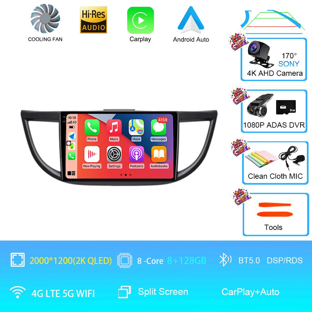 Android 14 Car Radio For Honda CRV CR-V 4 RM RE 2011 - 2018 Auto Multimedia Video Player Navigation stereo GPS QLED TouchScreen