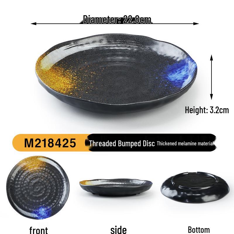 Japanese Retro Melamine Rectangular Plate for Hot Pot, Sushi, Yakiniku, and Barbecue