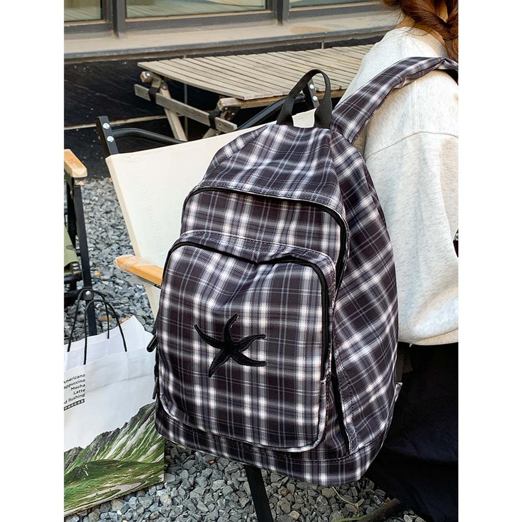 Nischen-Retro-Karorucksack im koreanischen Stil für Damen, große Kapazität, leicht, für College- und Mittelstufenschüler, für unterwegs