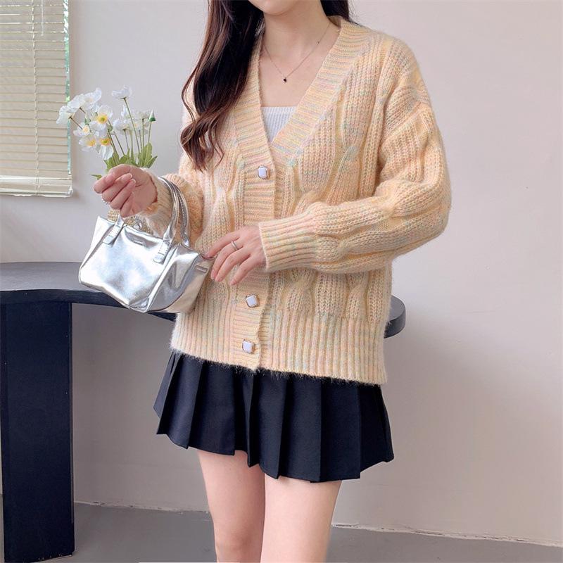 2024 Autumn Women's V-Neck Loose Knit Cardigan