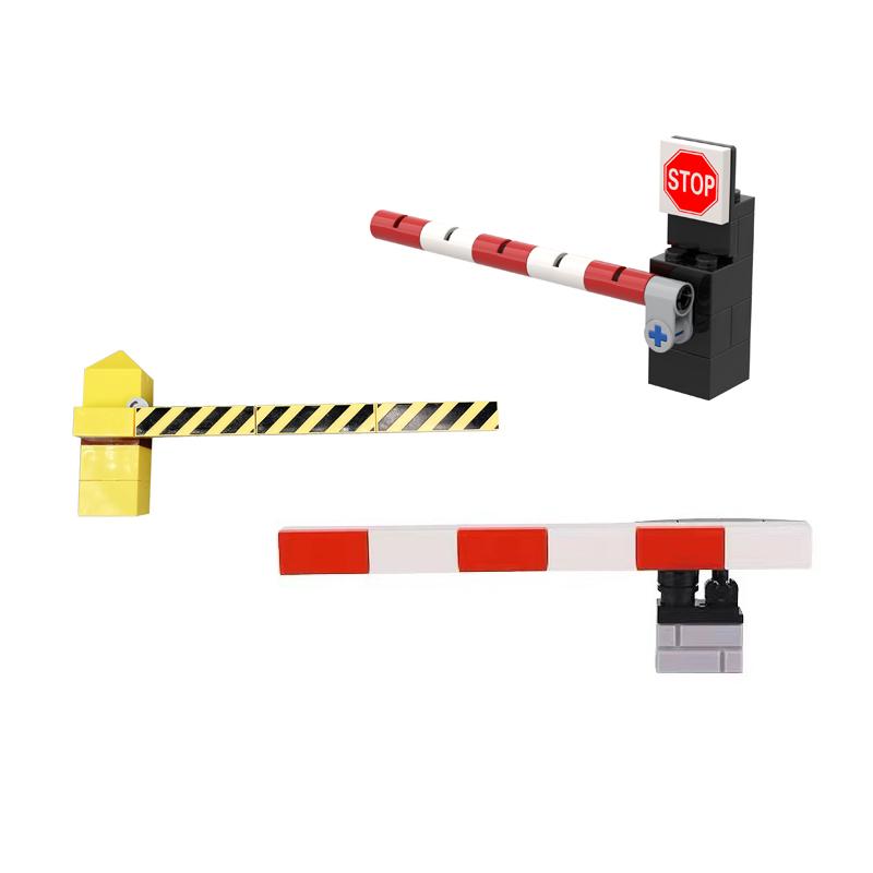 MOC Stadt Zug Baustein Eisenbahnstrecke Korridor Hebestange Fußgängerüberweg Montage Kinderspielzeug Geburtstagsgeschenk