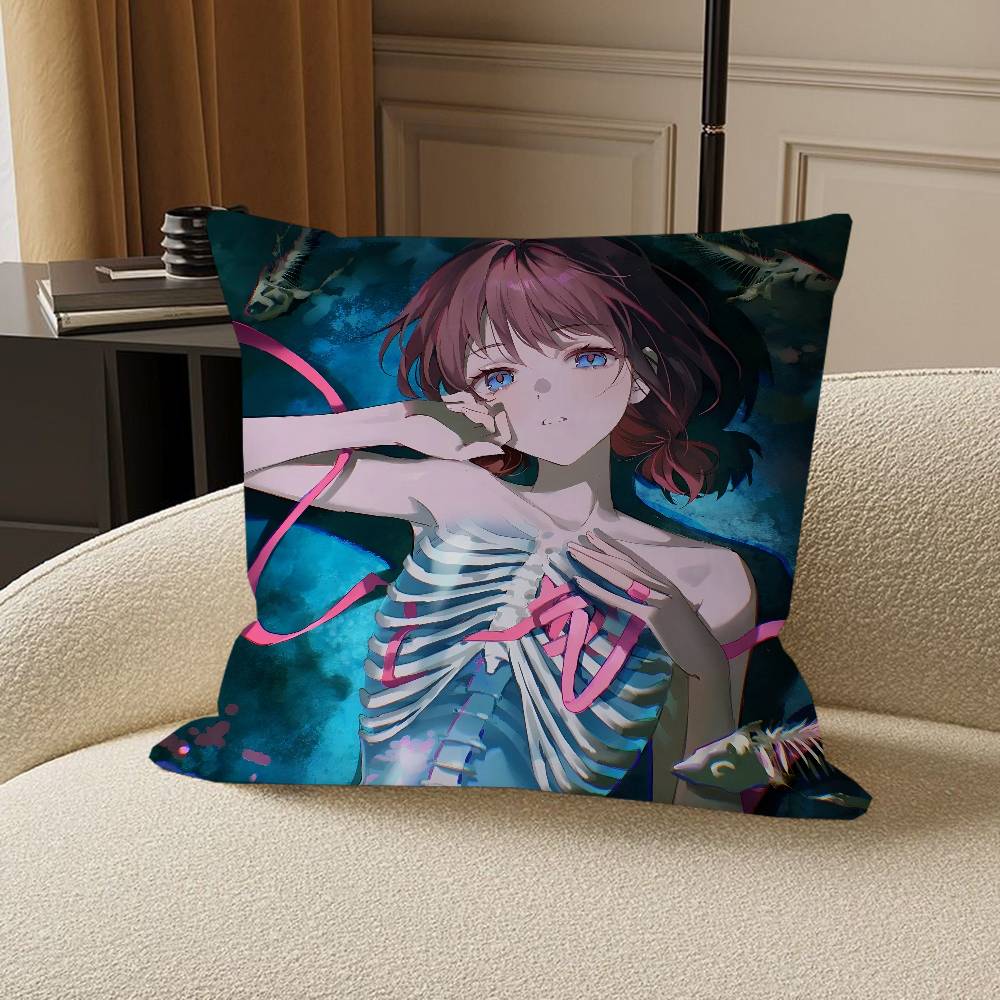 

Anime G-Girls Band Cry Cushion Cover Inches Farmhouse Decor Home Throw Pillow Covers for Couch Decorations 12x12Inch