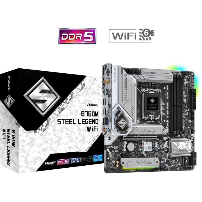 Carte mère - ASROCK - B760M Steel Legend WiFi - Socket LGA1700 - DDR5 - WiFi 6E