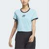 Adidas Small Logo T-Shirt Minimalist Letter Sports Casual Round Neck Short Sleeve T-Shirt Women Tops Blue JI6871
