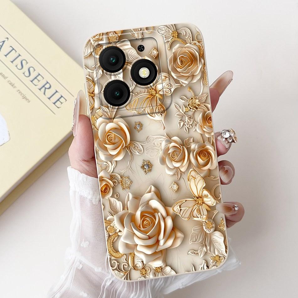 For Itel A50 A50C A667L A669L Beautiful Bow Rose Painting Phone Case For ItelA50 ItelA50C Soft Silicone Shockproof Cases