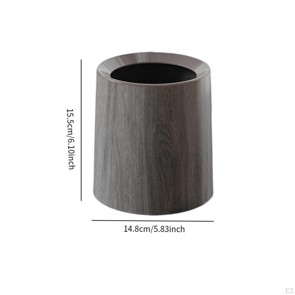 Trash Can with Wood Grain, Waste Basket, Room Aesthetically Stylish, Garbage Container Without Lid,